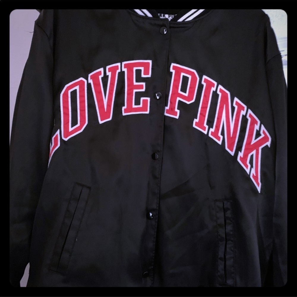 PINK Victoria’s Secret Black Bombers Jacket